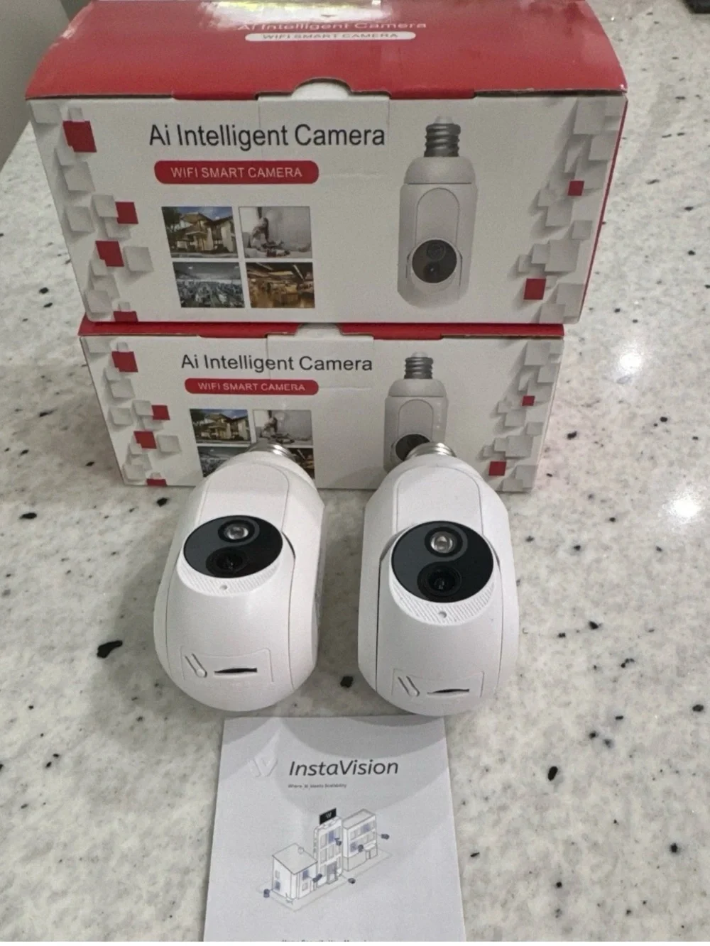 White AI Intelligent WiFi Smart Camera (2-Pack)